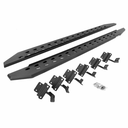 GO RHINO 9415587SPC RB20 Slims Boards with Brackets Fits for 2021 Ford F-150 - Textured Black G26_9415587SPC